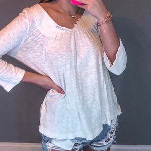 calvin klein jeans tan button front top